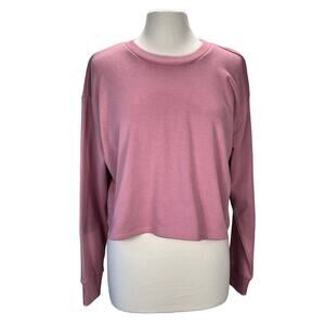 NWT VELOCITY |  Pink Long‎ Sleeve Cropped Sweatshirt Top